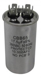 Capacitor de fase 17,5uf/380V com terminal em alumnio ( capacitor de split )