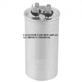 Capacitor Fase 90uf/440vac Aluminio C/terminal