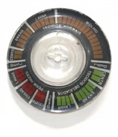 Dial da lavadora Brastemp Antiga Super Luxo 3 ciclos fundo cinza