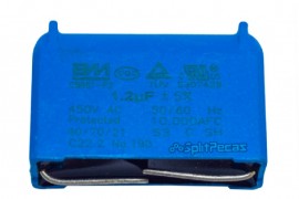 Capacitor de evaporador de split 1,2uf / 450V azul original