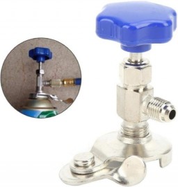 Valvula para Lata da Gas refrigerante. Tipo Universsal com manopla azul. ( ver fotos )