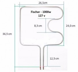 Resist Forno Fisher Saida Lateral Menor 1000w 110v